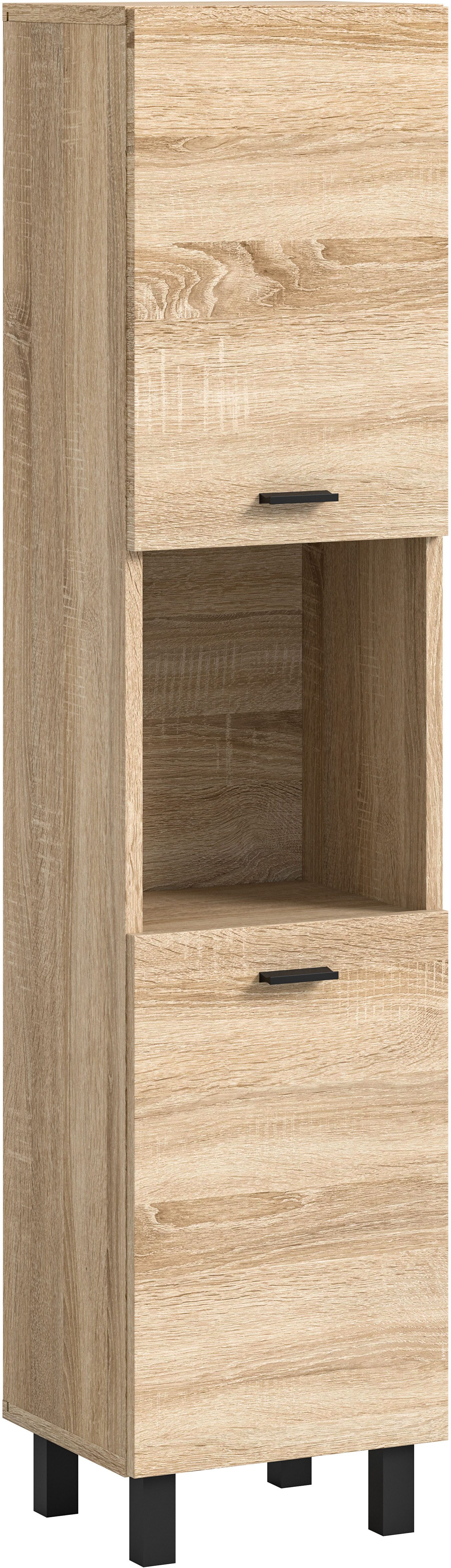 welltime Hochschrank Tampa, Höhe 125cm, hängend oder stehend montierbar Badschrank, Bad-Hängeschrank, Badezimmer, Bad-Möbel