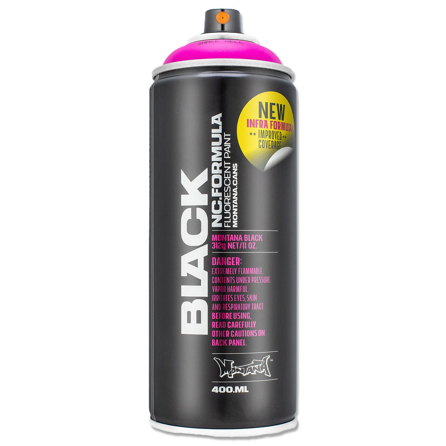 Montana Cans Sprühlack Neon Sprühlack 400ml, Fluo UV Farbauswahl, Montana BLACK INFRA