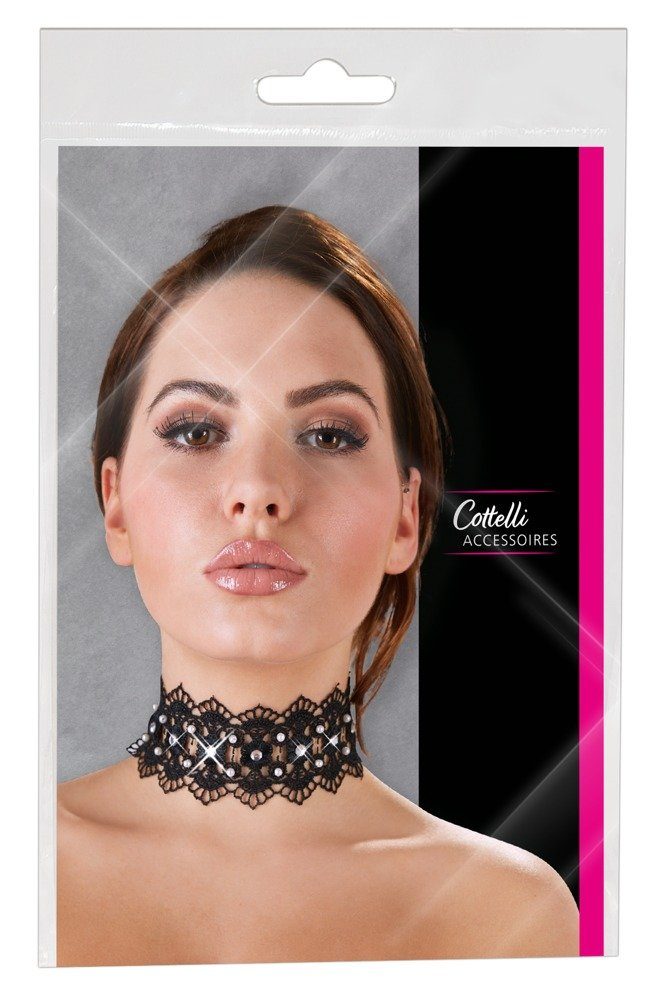 Cottelli ACCESSOIRES Erotik-Maske Strass - ACCESSOIRES mit Stickereihalsband Cottelli