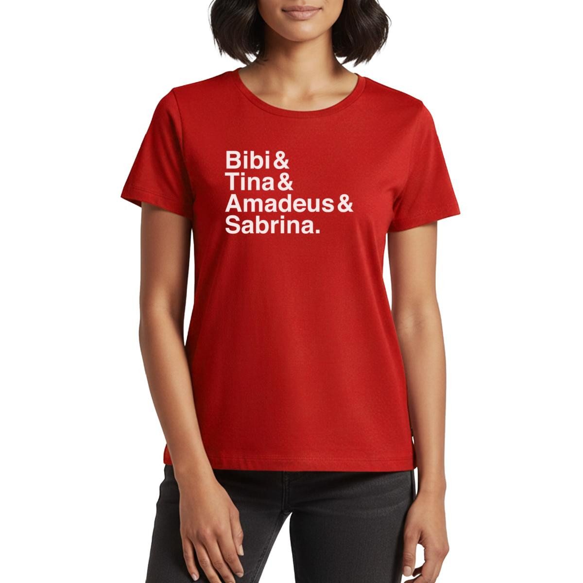 Spreadshirt T-Shirt Bibi Und Tina Amadeus Sabrina Typographie weiß Frauen Premium T-Shirt (1-tlg)