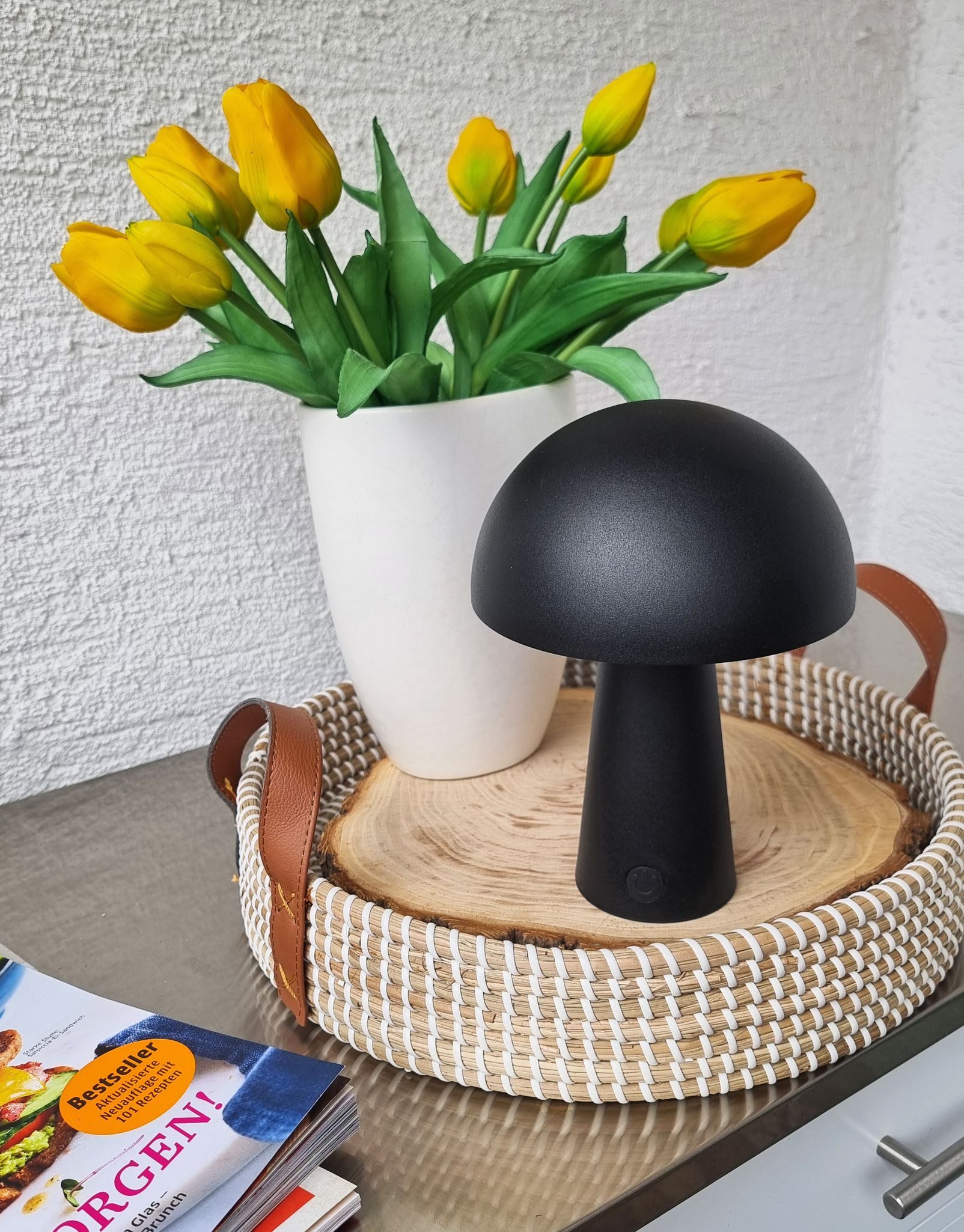 Coen Bakker Deco BV LED Tischleuchte Touch Tischlampe Pilzform Dimmbar Akku günstig online kaufen