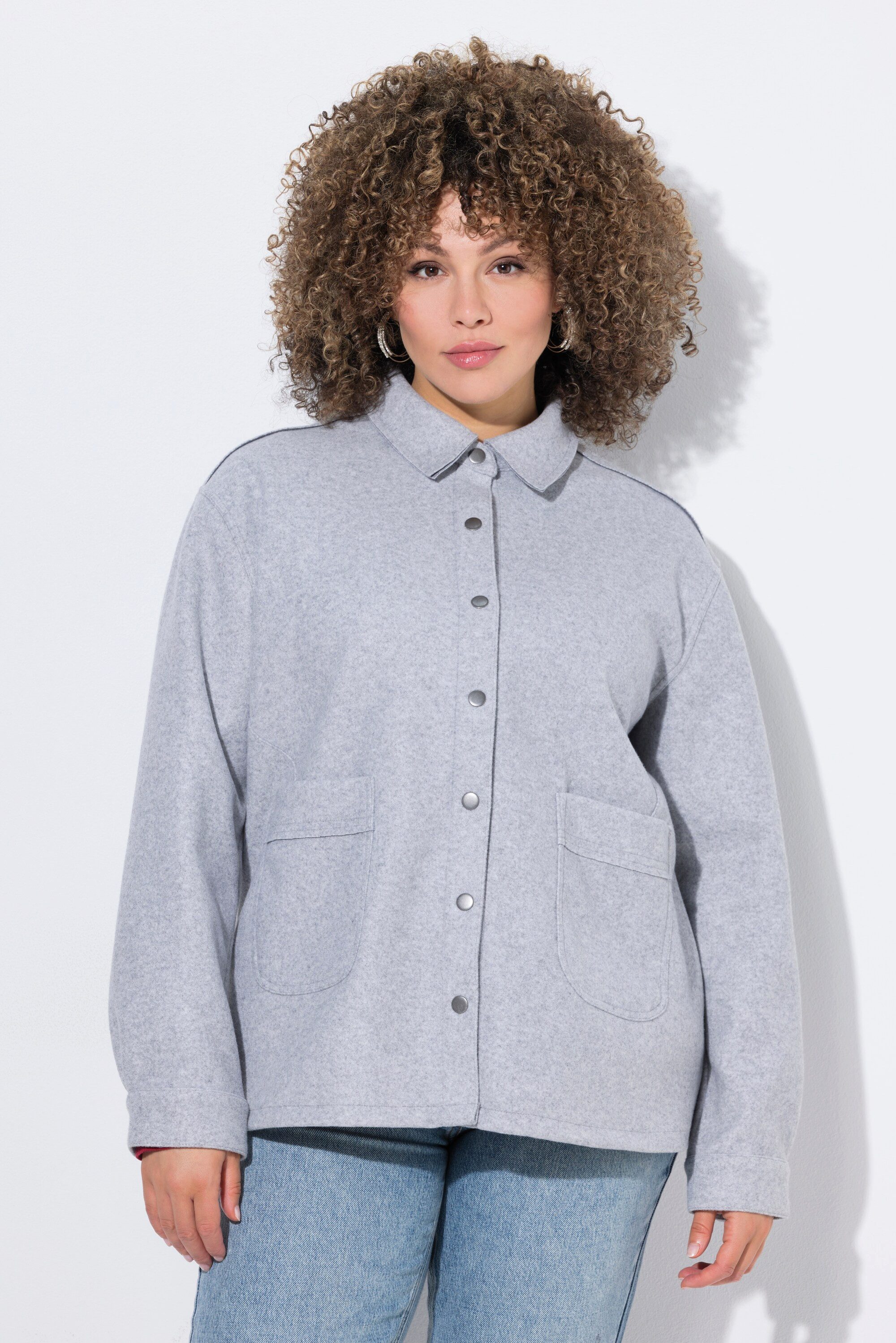 Sommerjacke Shaket Oversized Hemdkragen Langarm