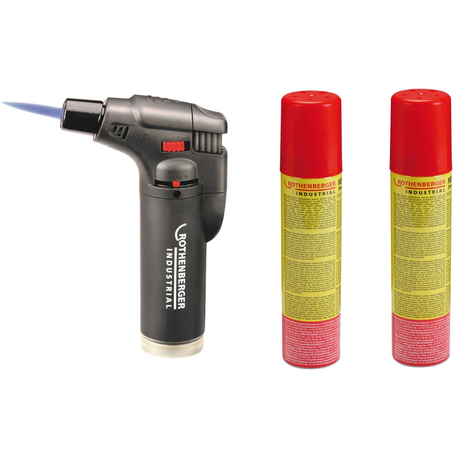 Rothenberger Industrial Camping-Gas ROTHENBERGER Industrial Universal Gasbrenner inkl. 2x Rofill Super 100