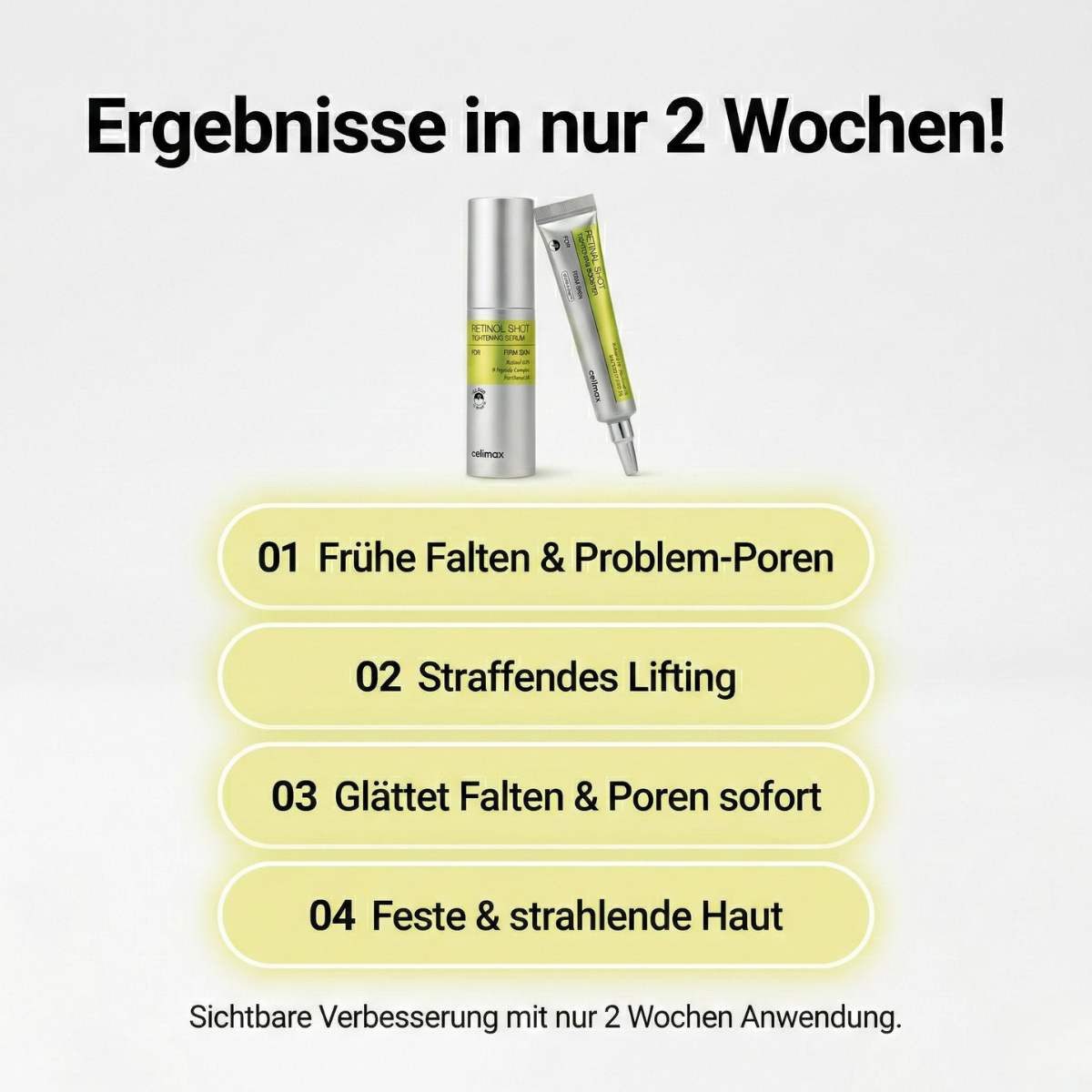 celimax Gesichtsserum Vita-A Retinol & Retinal Tightening Duo – Retinol Shot Tightening Serum 30 ml + Retinal Booster 15 ml – Vitamin A 2-Step Routine, gegen Falten, vergrößerte Poren & Elastizitätsverlust