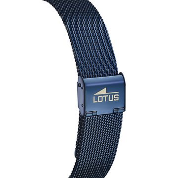 Lotus Quarzuhr Lotus Herren Armbanduhr Smart Casual, (Analoguhr), Herrenuhr rund, groß (ca. 40mm) Edelstahlarmband blau