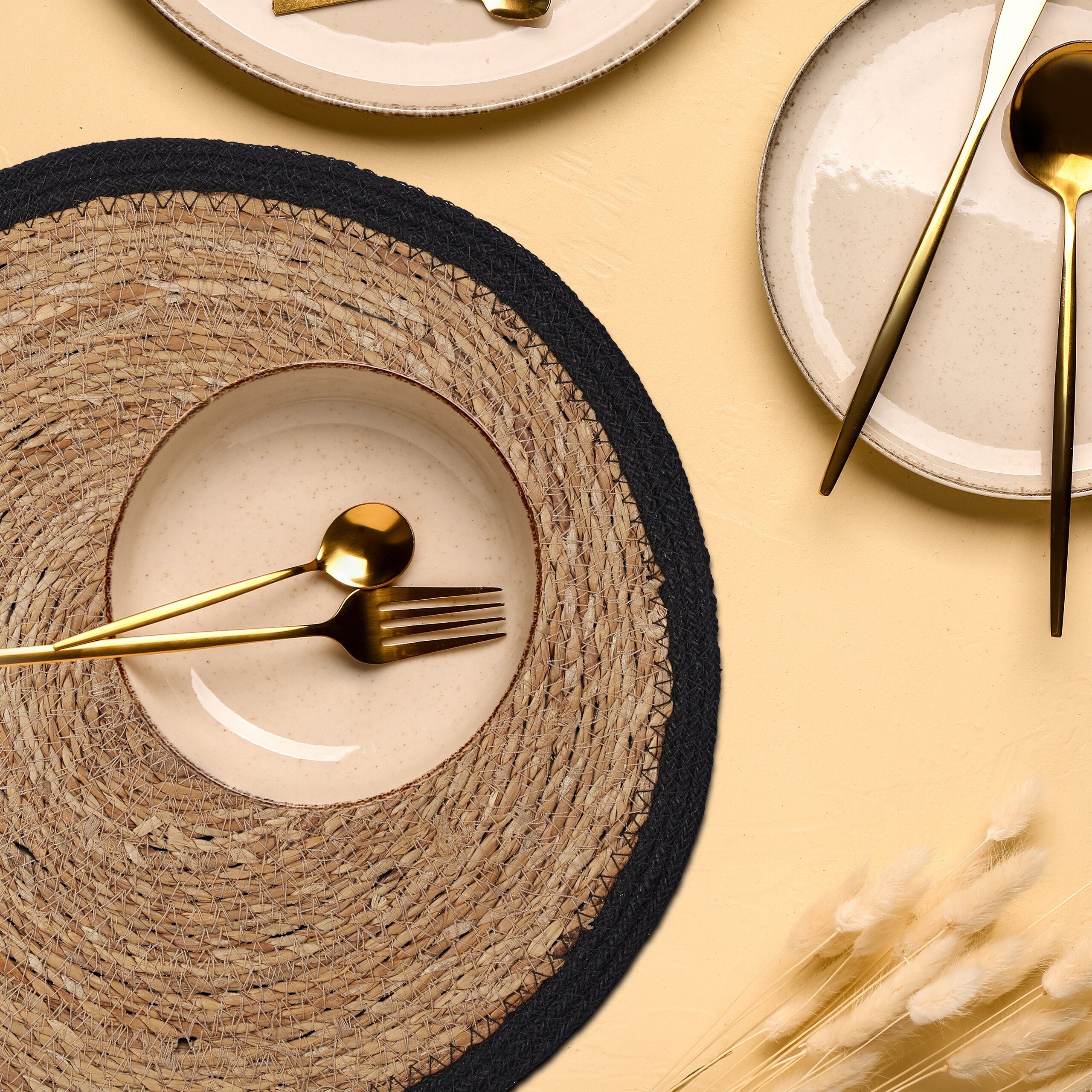 relaxdays Platzset Tischset 4-teilig Wasserhyazinthe günstig online kaufen