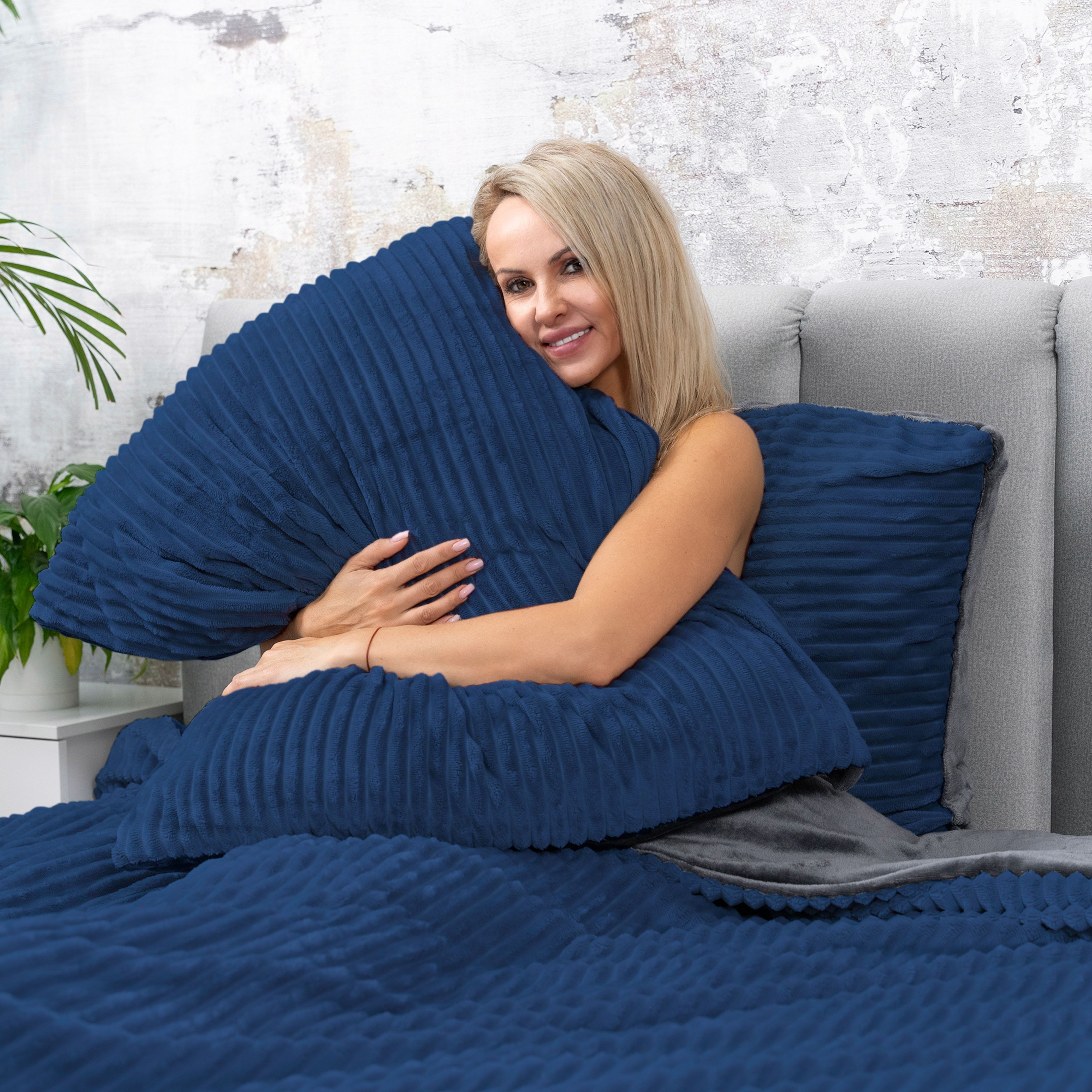 One Home Bettwäsche Winter Cashmere Touch Cord Optik, Fleece, 2 teilig, kuschelig flauschig warmes weiches Flanell Teddy Plüsch – Bild 3 von 5