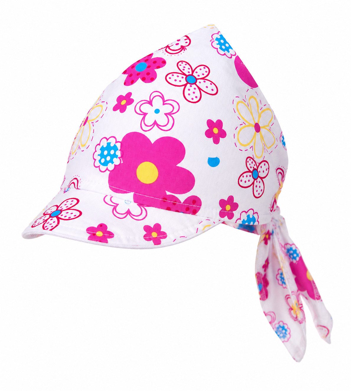 La Bortini Kopftuch Baby Kinder Bandana Tuch mit Schirm Schirmmütze Kopfbedeckung, aus reiner Baumwolle, Einheitsgröße