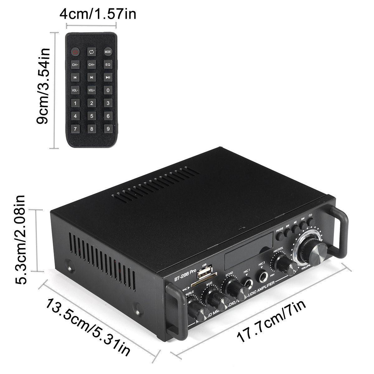 Insma Audioverstärker (2-Kanal bluetooth Verstärker Amplifier) 800W Digital HiFi Stereo Audio
