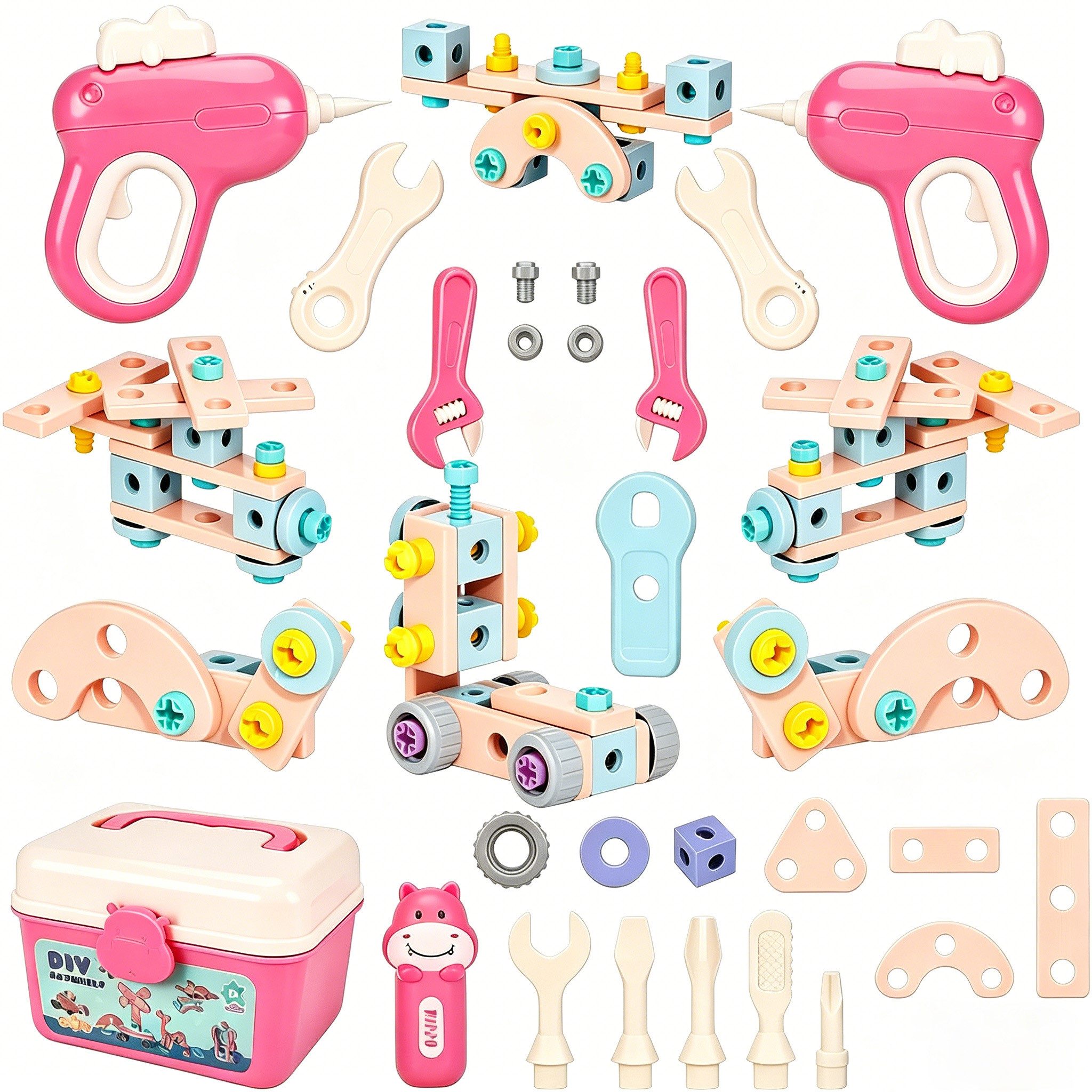 Luckice Lernspielzeug magnetische Bausteine, Lern- & Steckspiel, Kreativspielzeug für Kinder (Holzbausteine stellen ein wunderbares Lernspielzeug dar. Dieses kreative Spielzeug eignet sich perfekt für kleine Kinder, dient als ideales Spielmaterial für den