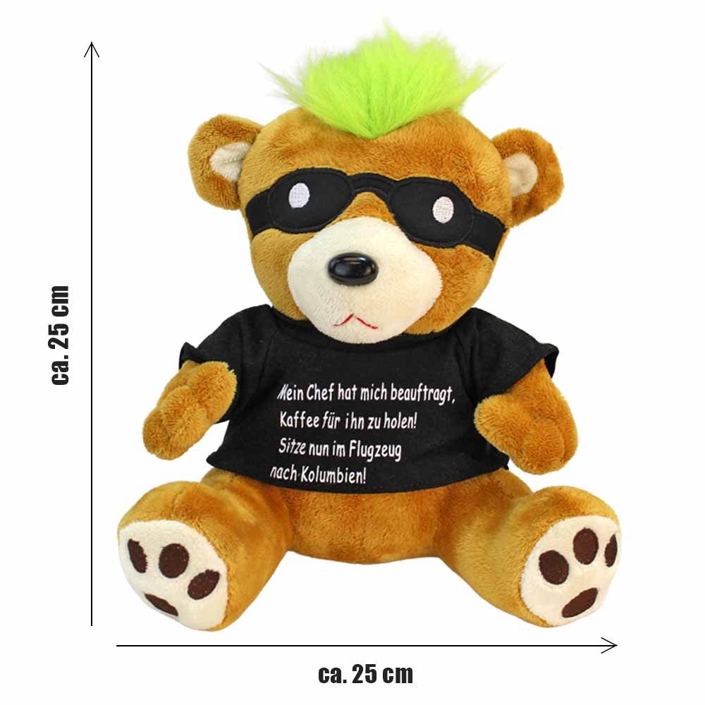 Euro Souvenirs Kuscheltier Teddy mit witzigem Spruch auf Shirt "Chef" - ca. 30 cm (1-St)