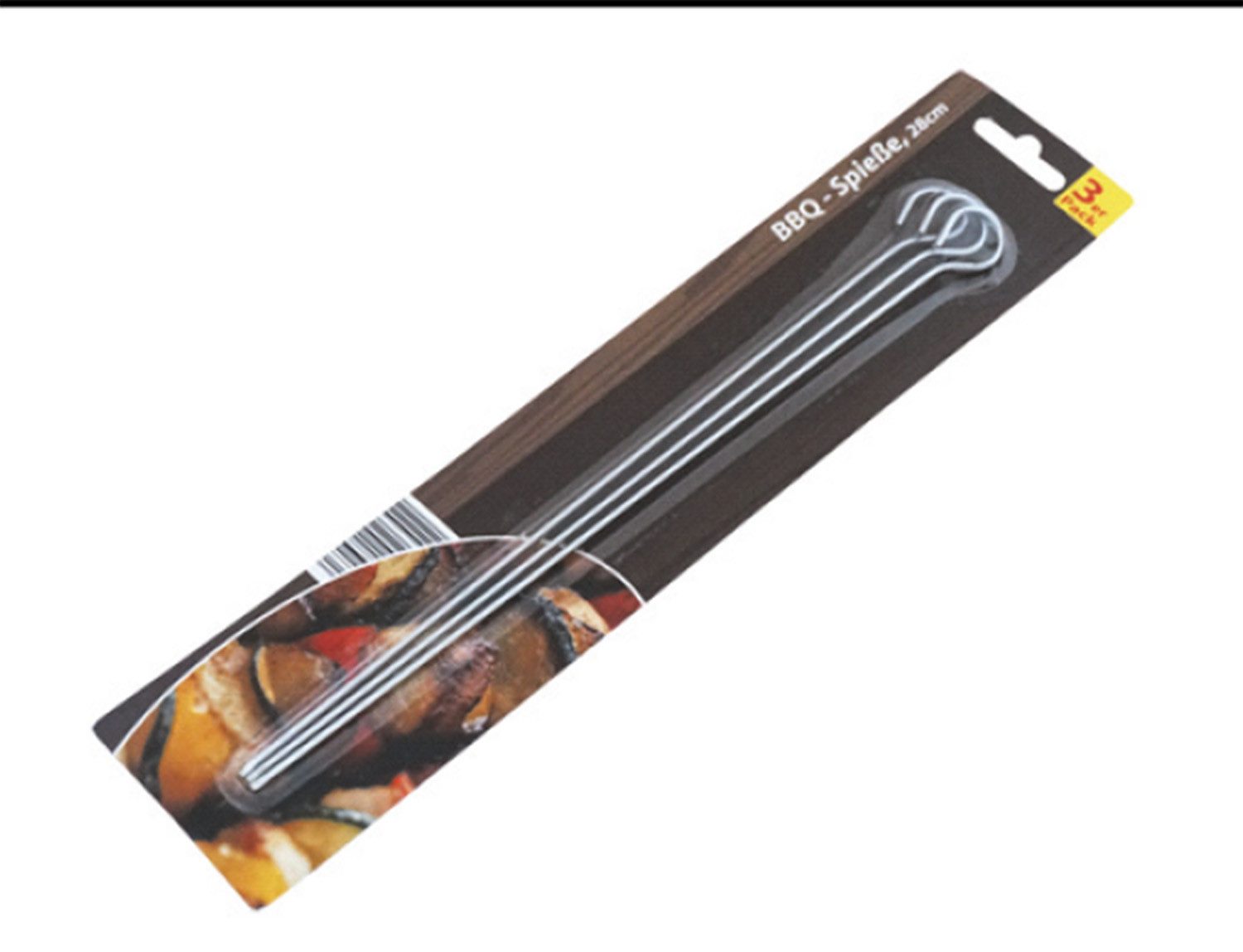 Schaschlikspieße Grillspieße Edelstahl 3er Set Silber (Stüdk, 3-St., BBQ-Spieße), BBQ-Spieße Grillspieße Edelstahlspieße Grillzubehör Schaschlikspie