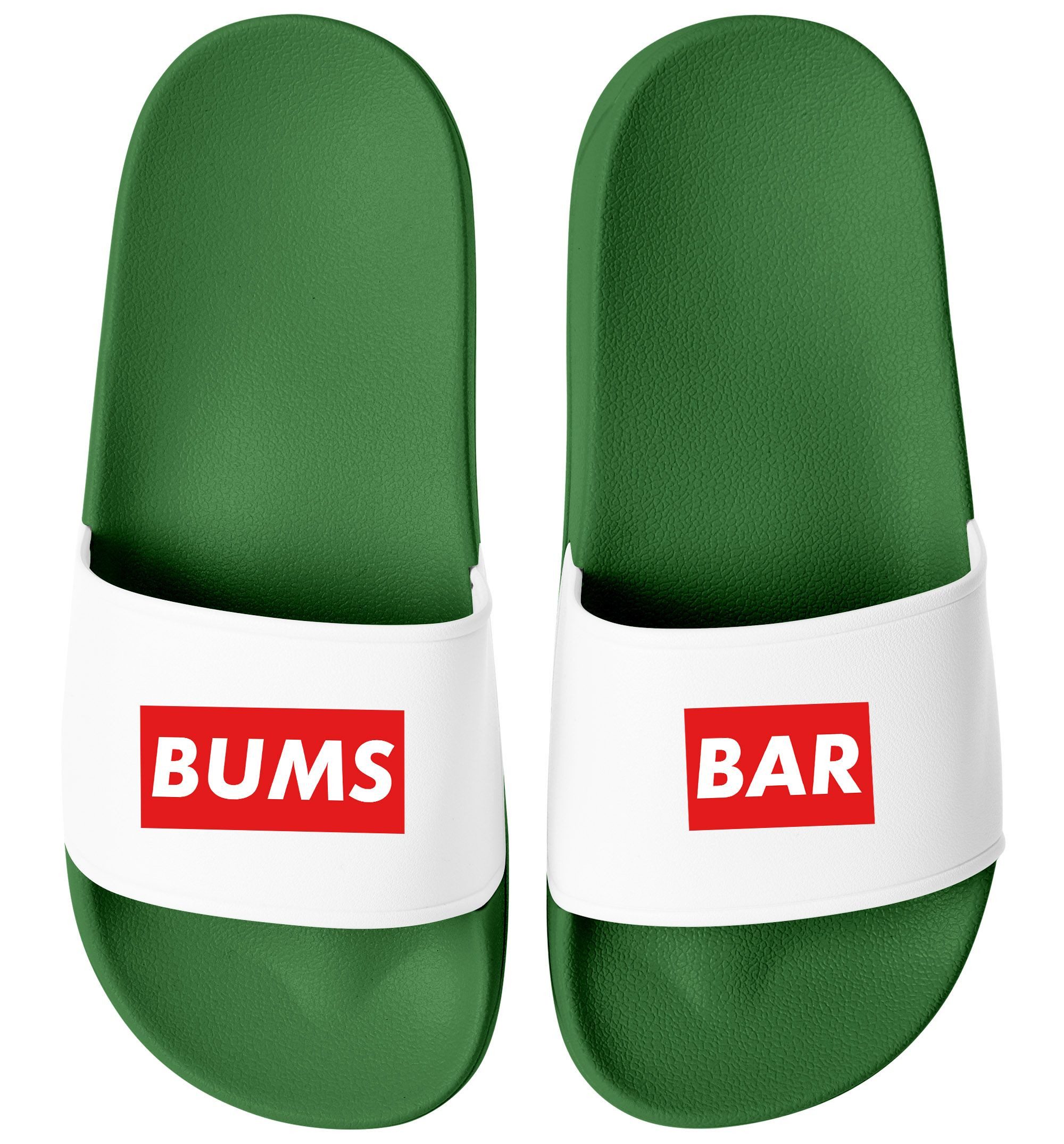 Herren mit Spruch BUMS BAR –Gadget Malle, Festival JGA Männerurlaub– Badesandale