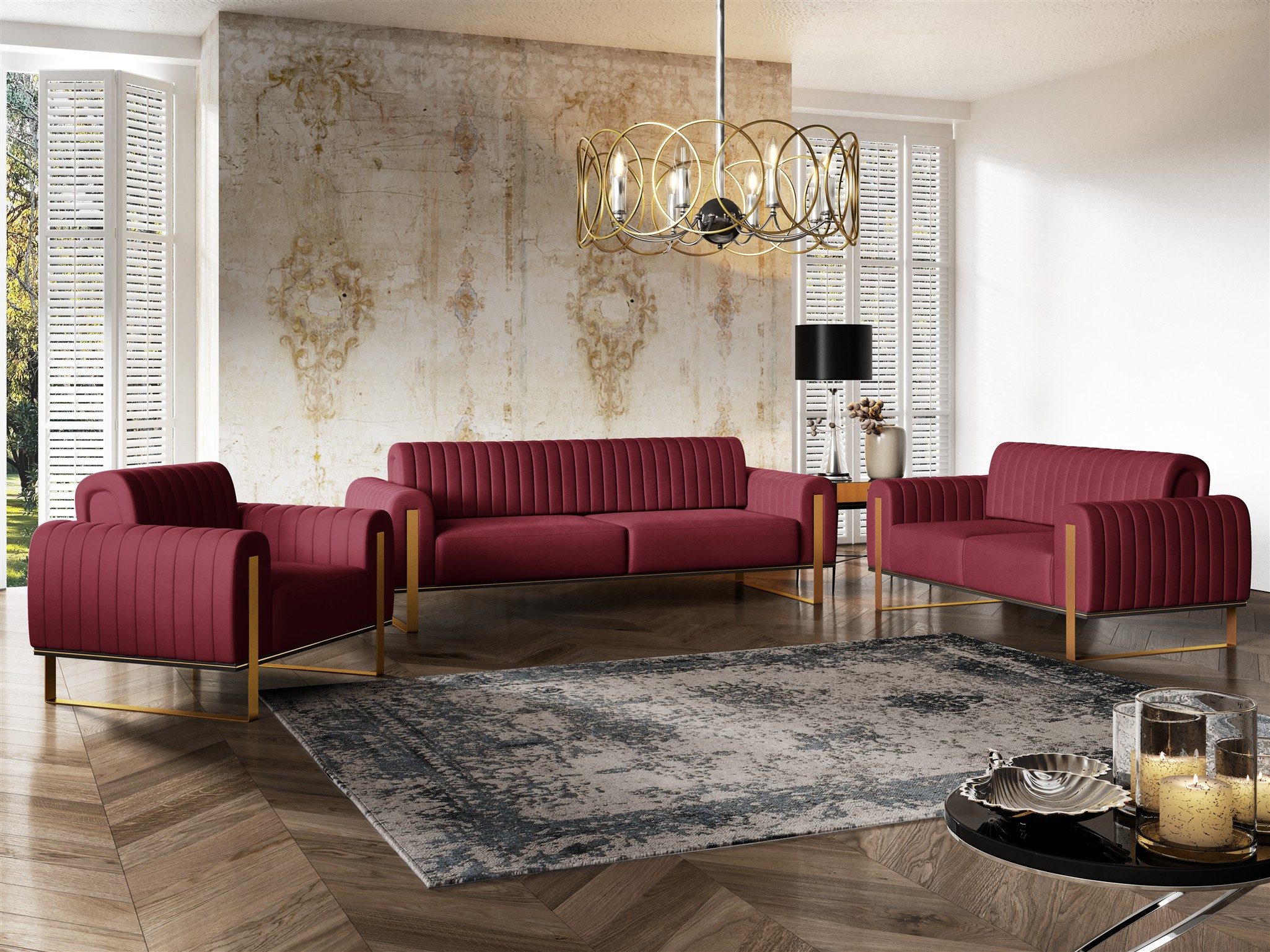 Fun Möbel Polstergarnitur Sofaset Designersofas VALERIE günstig online kaufen