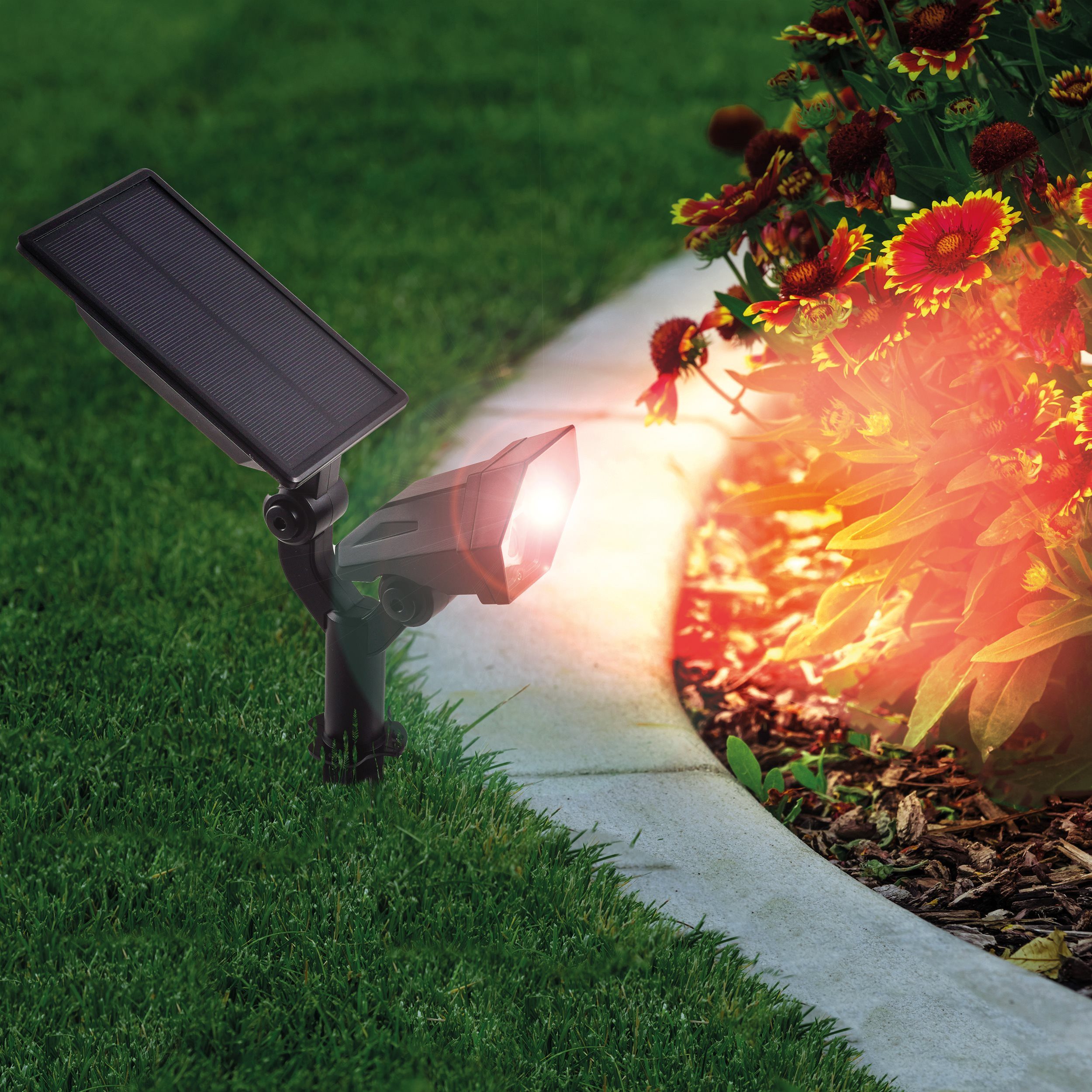 esotec LED Gartenstrahler Solar-Bodenstrahler Multi Spot 5 Farben +Farbwechsel 200lm IP65 102049, LED fest integriert