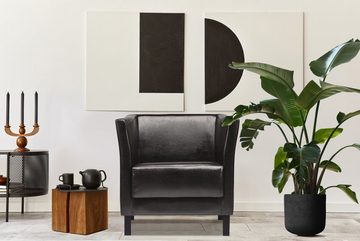 Konsimo Sessel ESPECTO Sessel, hohe Massivholzbeine, weiche Sitzfläche und hohe Rückenlehne, Kunstleder