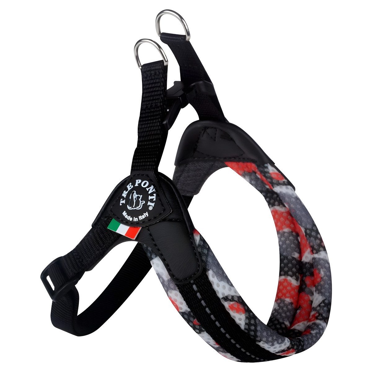 Tre Ponti Hunde-Geschirr RR200 Easy Fit Soft Mesh Camouflage mit verstellbarem Bauchgurt und Cl