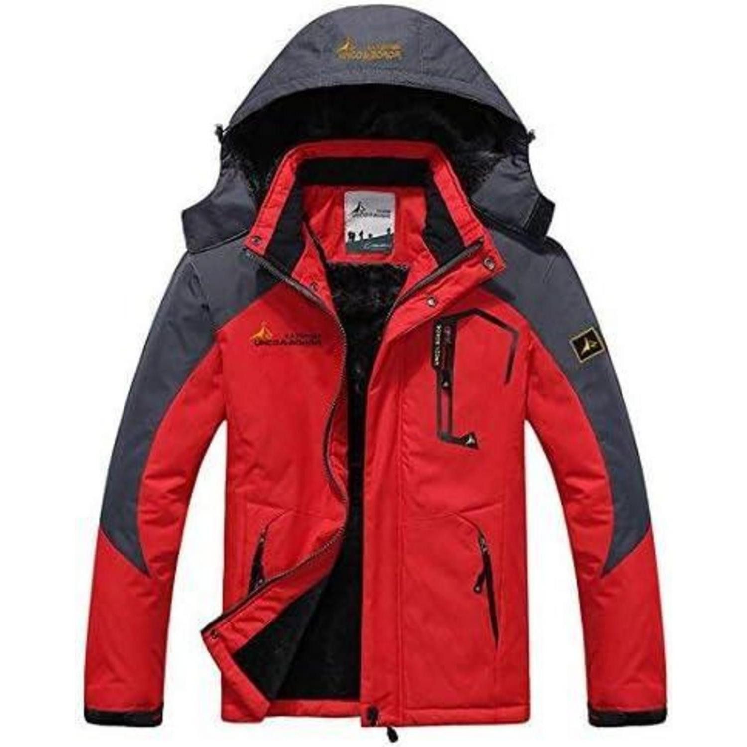 LuxusKollektion Skijacke Herren Winter Skijacke Fleece Softshelljacke Wasserdicht S Rot