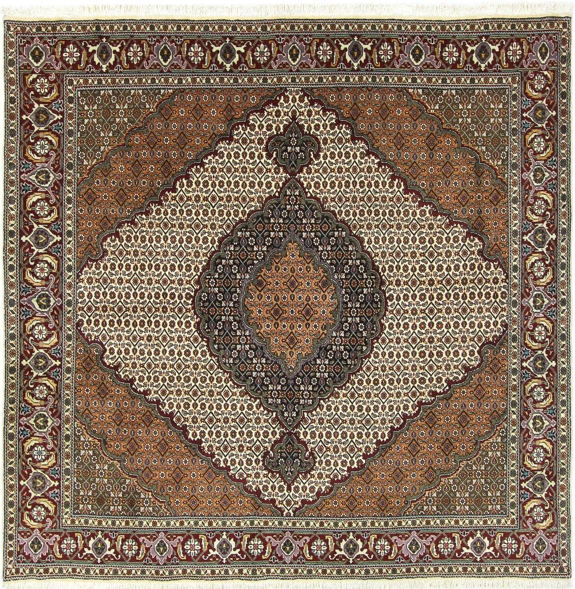 Orientteppich Täbriz Mahi 197x198 Handgeknüpfter Orientteppich / Perserteppich, Nain Trading, rechteckig, Höhe: 7 mm