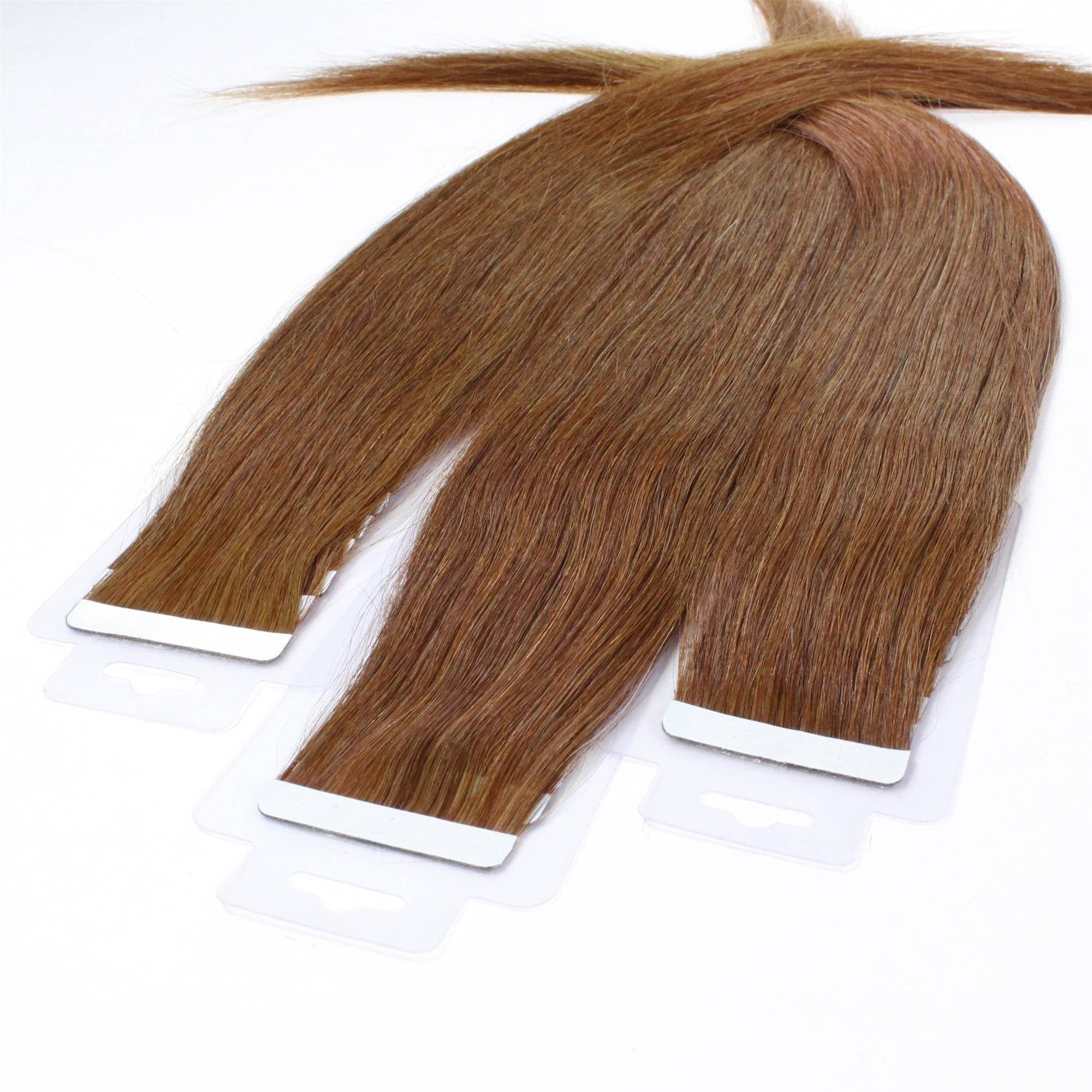 Echthaar-Extension Natur-Gold glatt hair2heart Tape Hellblond 40cm Extensions #8/03