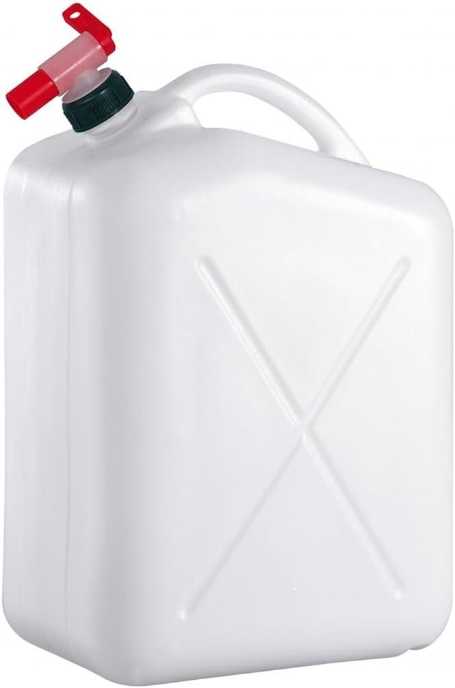 Geli Kanister Wasserkanister aus Kunststoff mit Deckel oder Hahn weiß, 20 Liter (1 St)