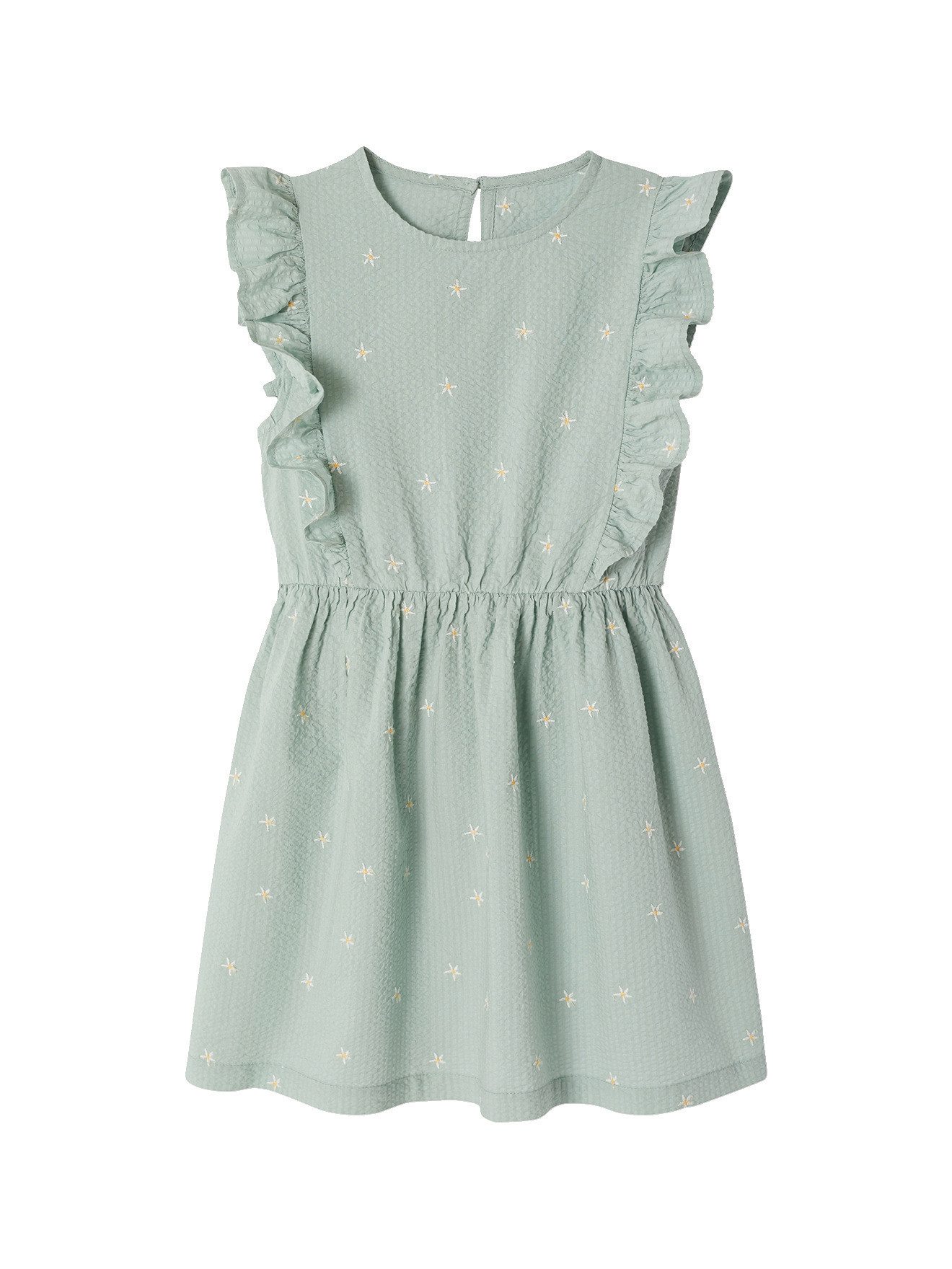vertbaudet Minikleid Mädchen Volantkleid aus Seersucker