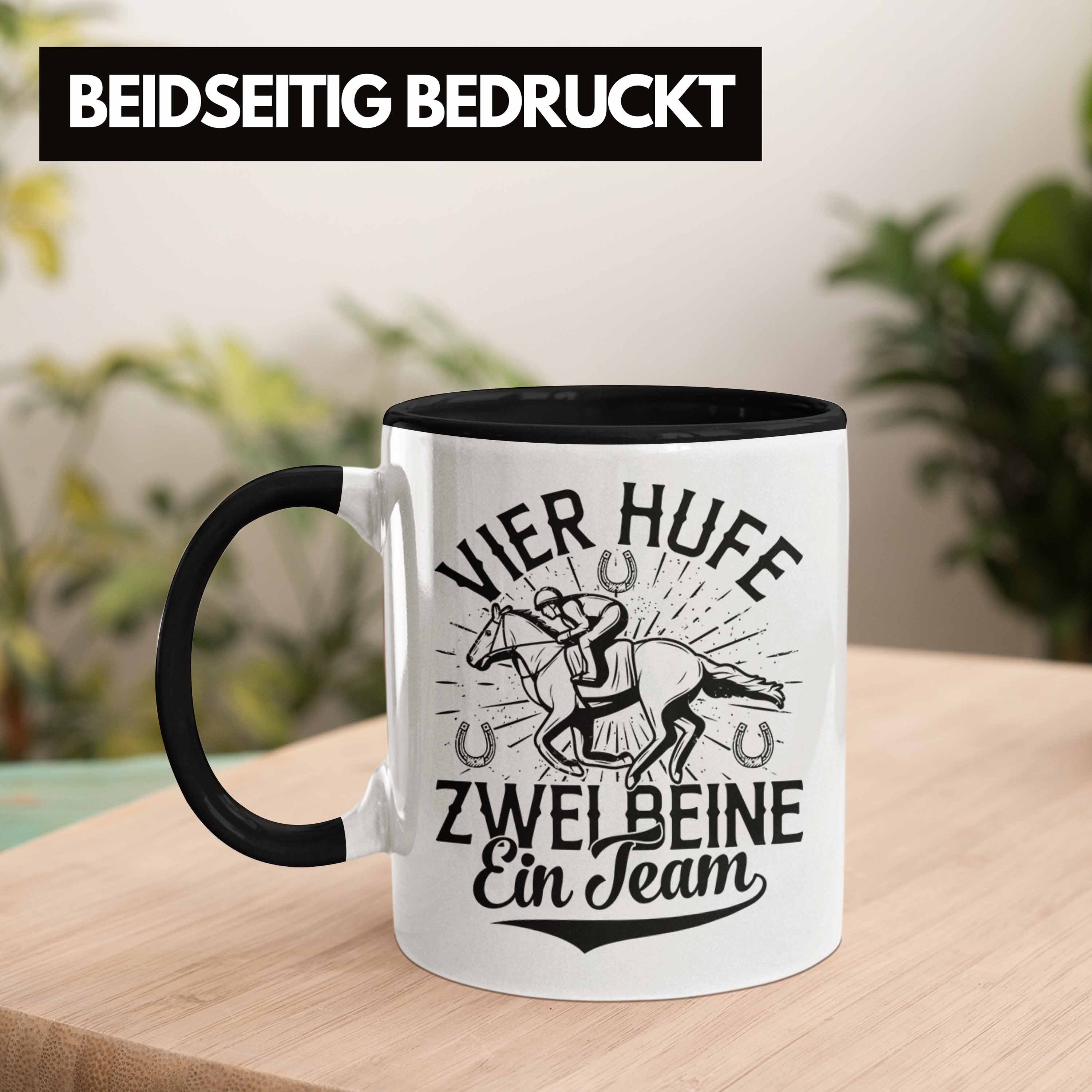 Geschenkidee Spruch Trendation Tasse Mädchen Schwarz Geschenk Tasse Reiterin Pferde-Liebhaberin