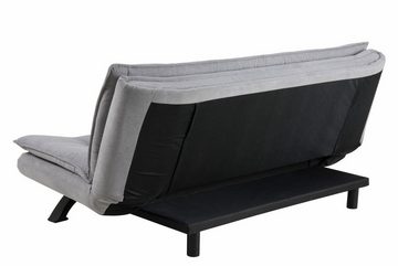 ACTONA GROUP Schlafsofa FAITH, B 196 cm x T 98 cm, Hellgrau, Microfaser, Schlaffunktion, abnehmbarer Topper