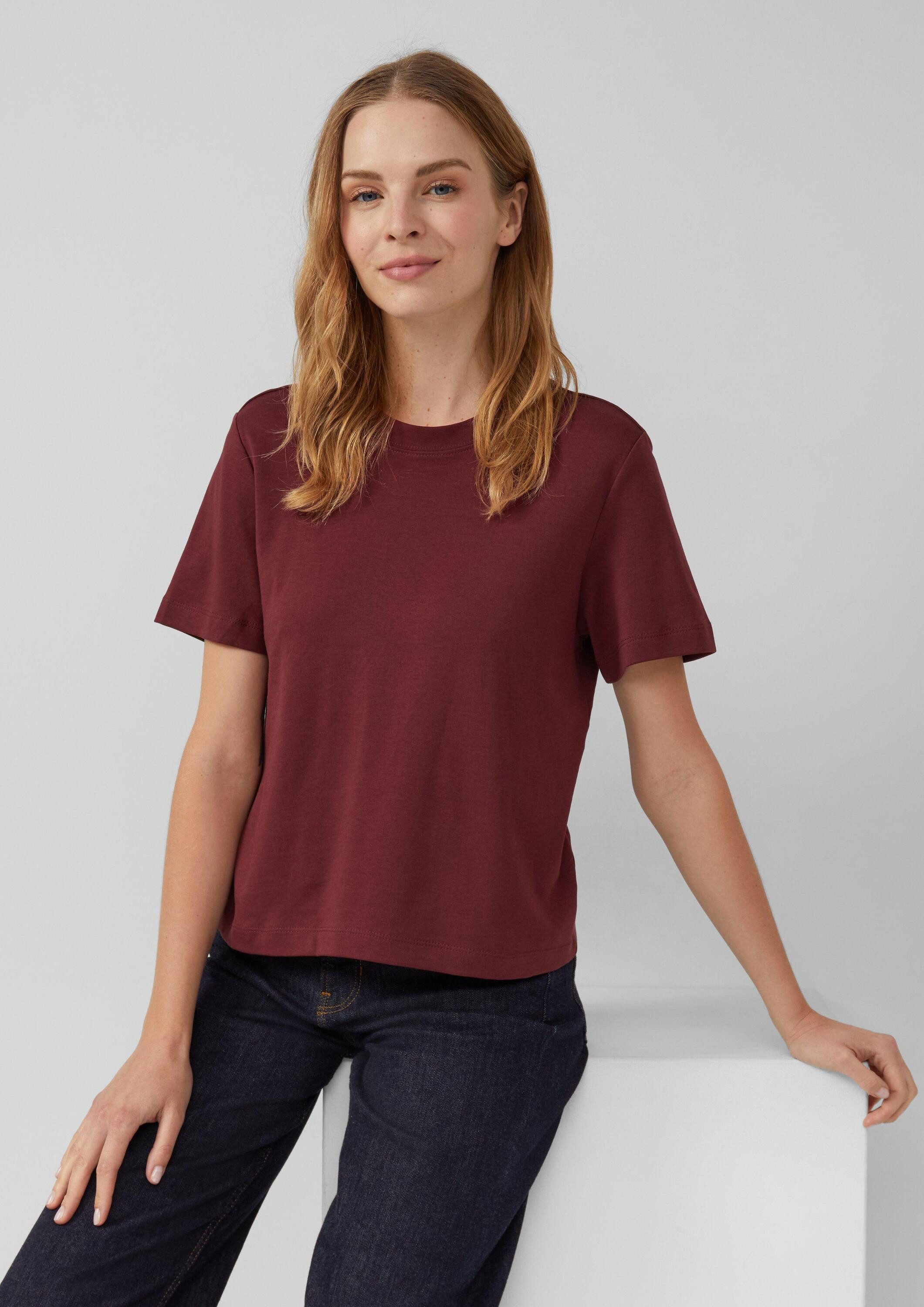 s.Oliver Kurzarmshirt T-Shirt Verkürztes T-Shirt aus Interlockjersey günstig online kaufen