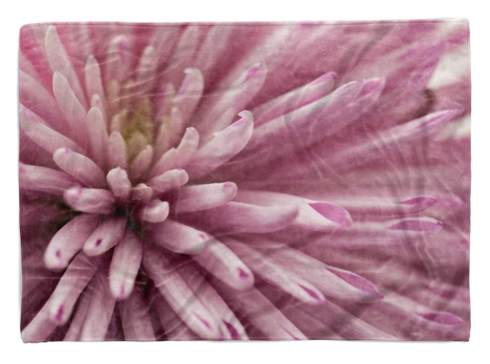 (1-St), Saunatuch Fotomotiv Fotoku, Kuscheldecke Sinus Art Handtuch Handtuch Blüte Baumwolle-Polyester-Mix Strandhandtuch Blume mit Handtücher