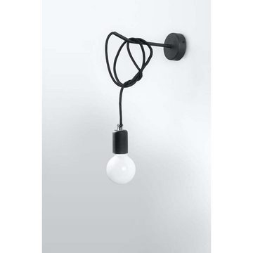 etc-shop Wandleuchte, Leuchtmittel nicht inklusive, Wandleuchte Wandlampe Schwarz Hängend Stahl H 100 cm Wohnzimmer