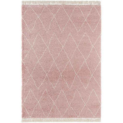 Teppich Hochflor Teppich Fransen Jade Rosa, MINT RUGS, rechteckig, Höhe: 25 mm