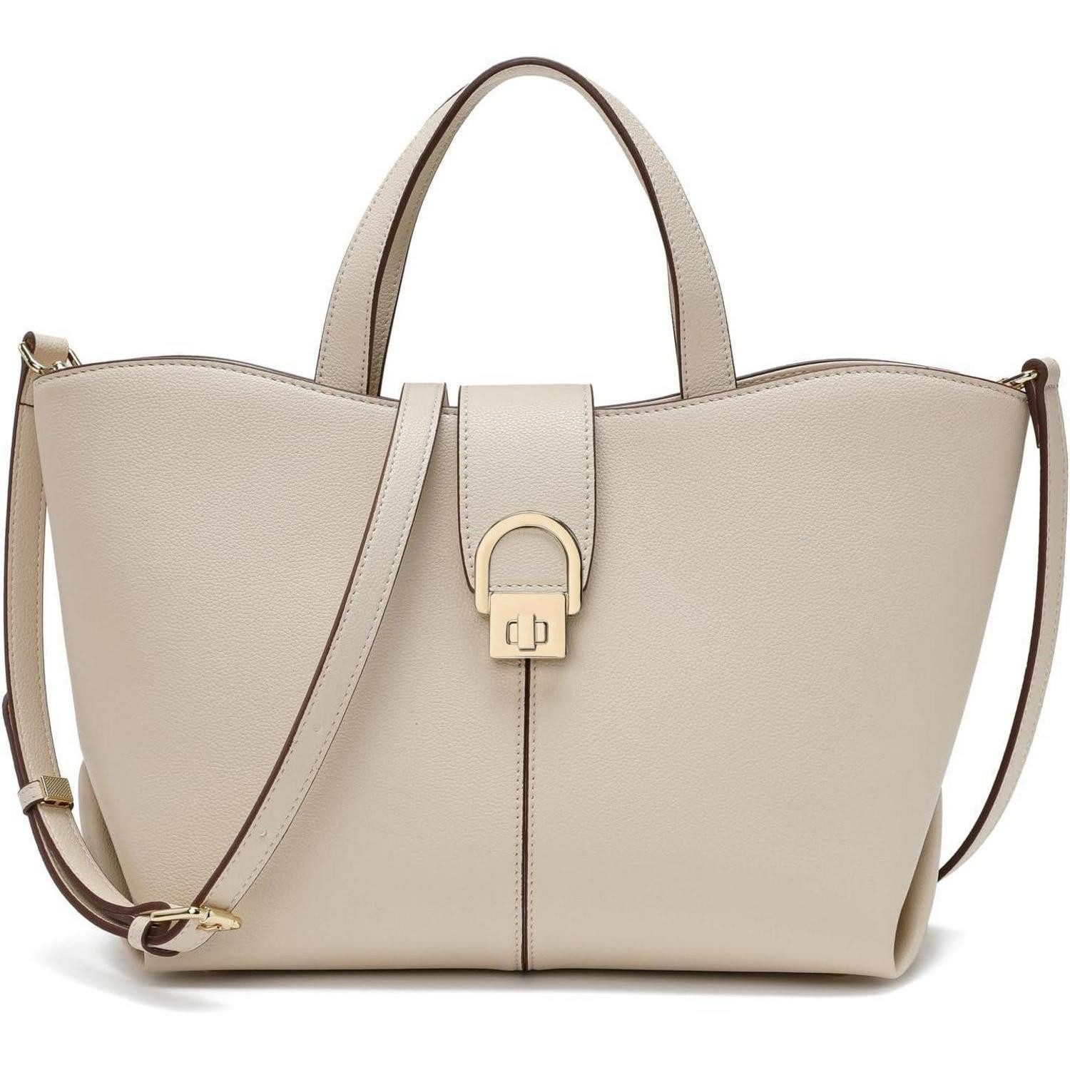 LuxusKollektion Umhängetasche Damen Handtasche Leder Crossbody Bag Großes Fassungsvermögen Beige