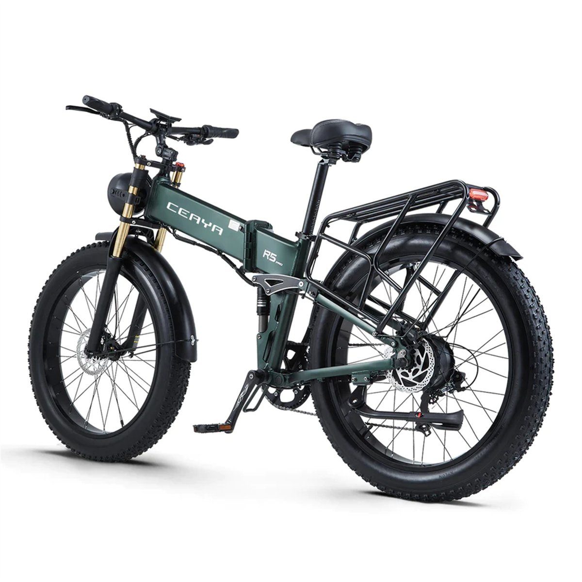 Fangqi E-Bike 26zoll (Faltbares E-Mountainbike,SHIMANO Grün Heckmotor, Wh Farbinstrument, Bluetooth, Ladeloch 960 8 All-Terrain-Mountain-E-Bike), Gang,48V/20AH,Bluetooth, Nabendynamo