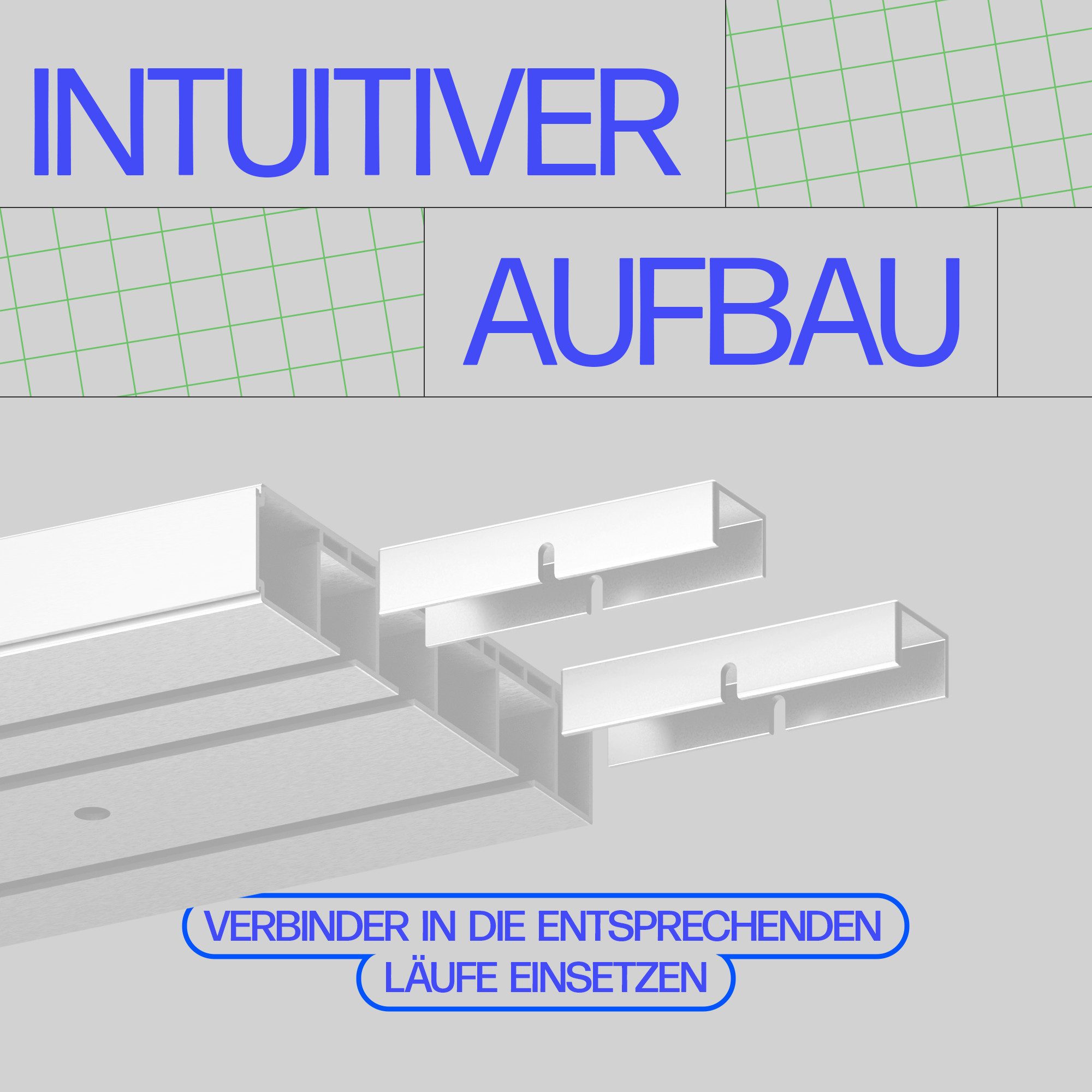 Bestlivings Innenlaufschiene Verbinder-Set, universal-läufig, geklemmt, Kunststoff, langlebig, einfache Montage durch Einschieben – Bild 5 von 5