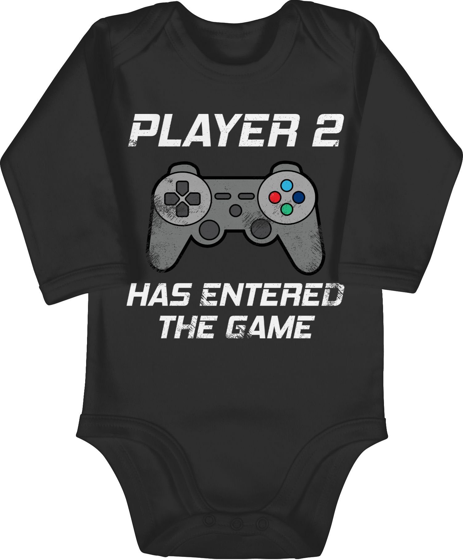1 Controller Shirtbody has Player 2 game Shirtracer Partner-Look Familie grau Baby the Schwarz entered