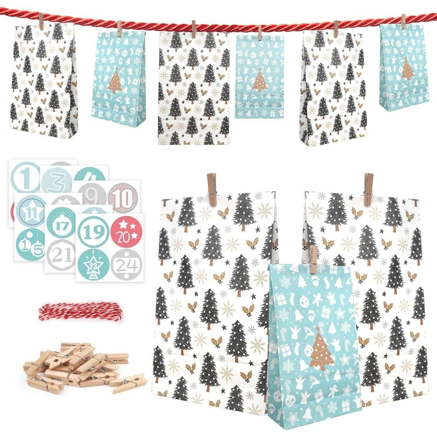 LuxusKollektion DIY-Adventskalender Adventskalender 2026 zum Befüllen 24 Geschenktüten Pinguin