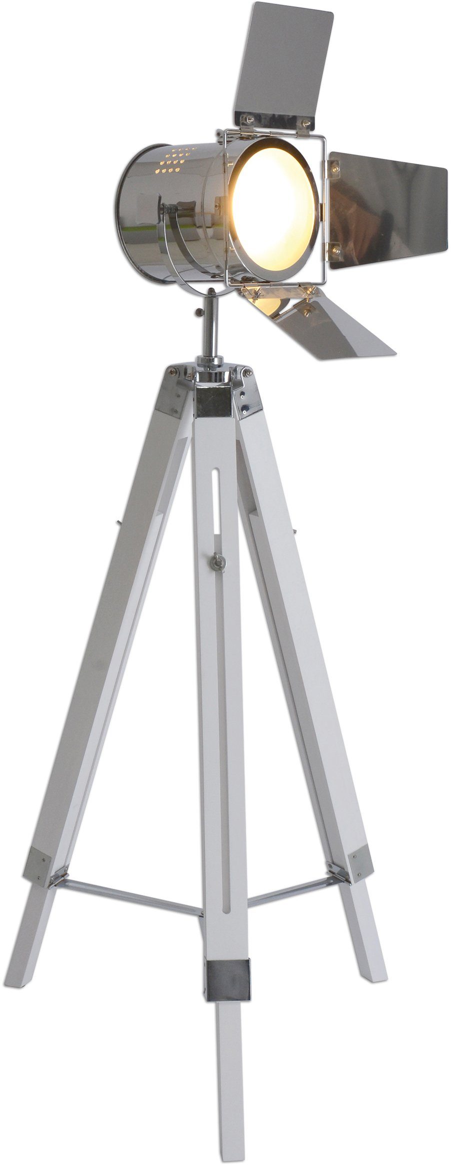 näve Stehlampe Hollywood, ohne Leuchtmittel, Stehleuchte Dreibein aus Holz, Lampe höhenverstellbar, schwenkbar. Reduzierter Preis € 99,80. Unverbindliche Preisempfehlung € 217,95