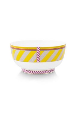 PiP Studio Schale Chique Bowl Stripes gelb 15,5cm, Porzellan, (Bowl)