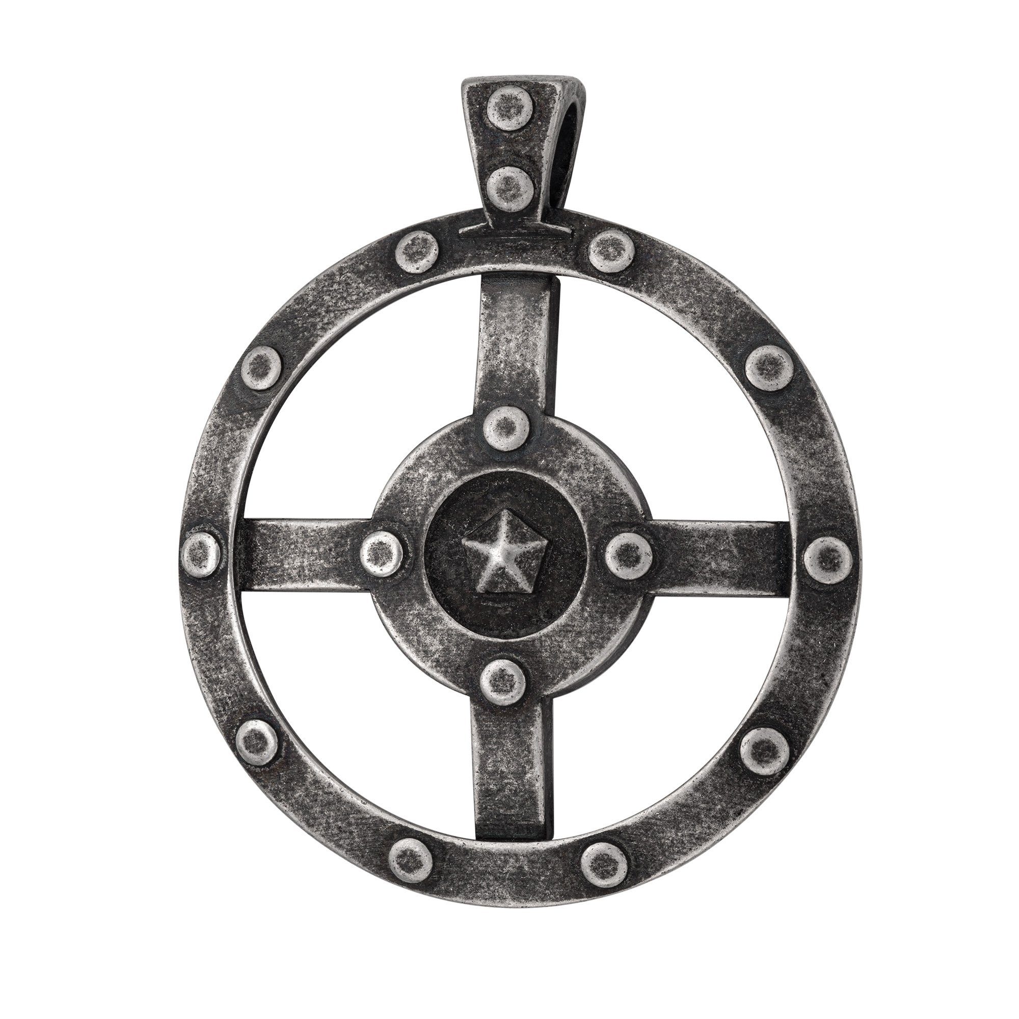 JEVELION Kettenanhänger Radkreuzsymbol Anhänger Sterlingsilber (Silberanhänger, für Herren), Silberanhänger - Made in Germany