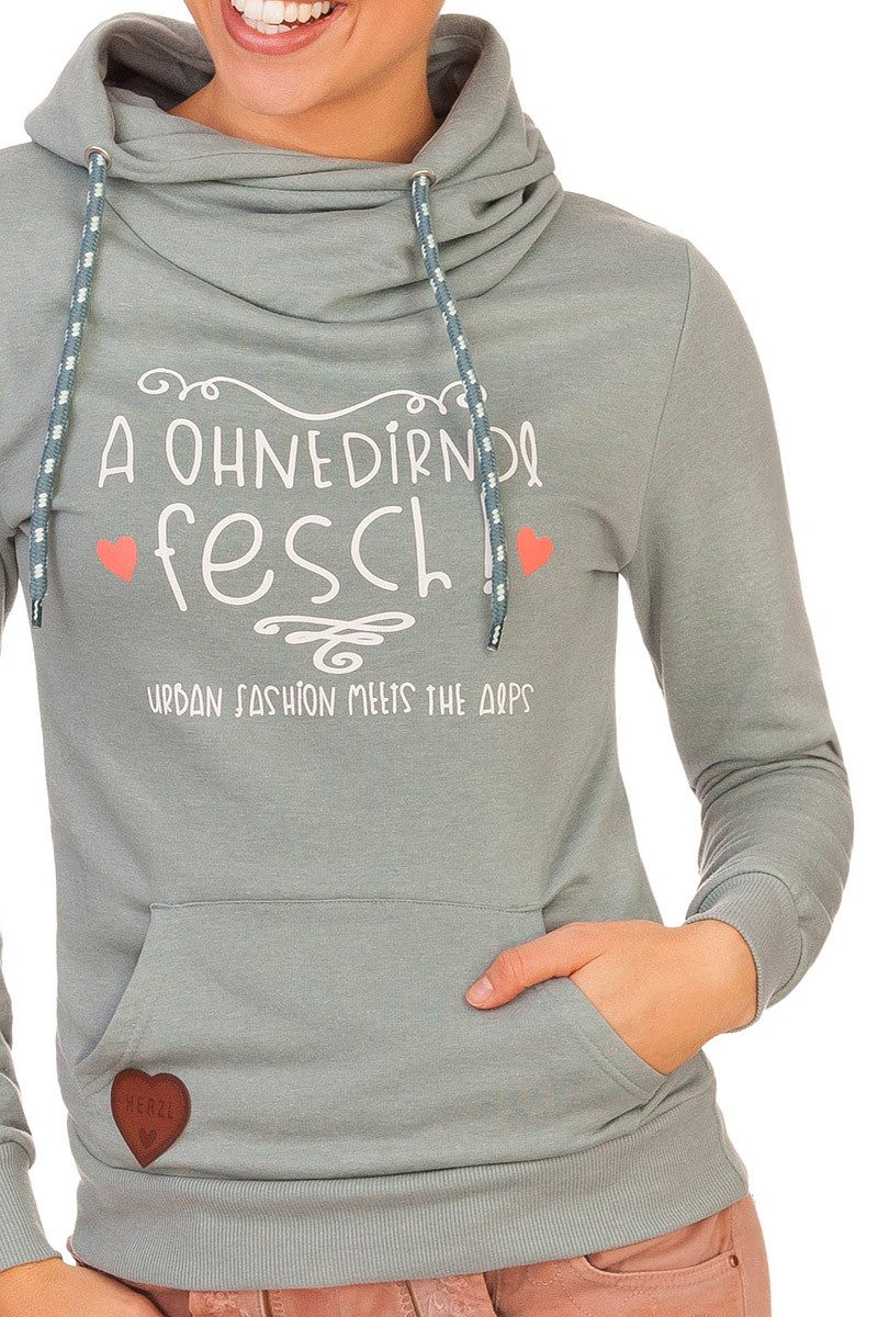 Hangowear Rundhalspullover Hoodie Damen - OLYMPIA - mint
