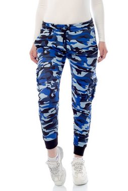 Bongual Cargohose Sweathose Damen Camo Armee Tarnmuster Relaxhose