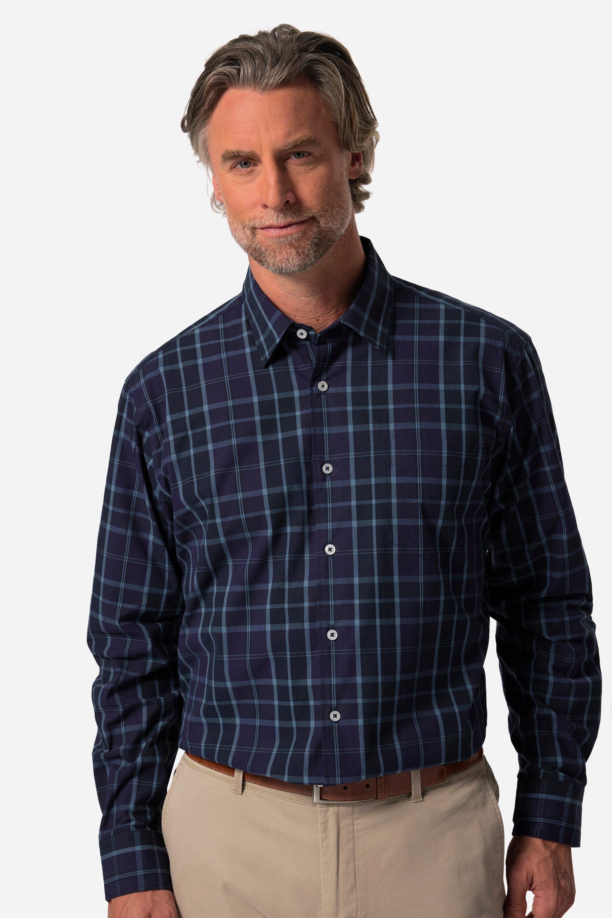 Boston Park Businesshemd Karohemd Langarm Kentkragen Comfort Fit