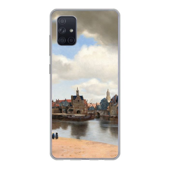 MuchoWow Handyhülle Ansicht von Delft - Gemälde von Johannes Vermeer Phone Case Handyhülle Samsung Galaxy A71 Silikon Schutzhülle