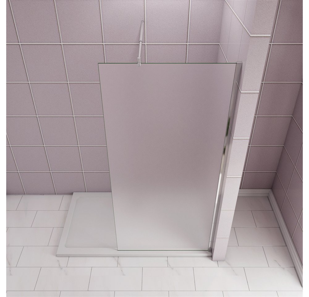 Thumbnail - AICA Duschwand Duschwand Walk in Dusche NANO Milchglas Glaswand Duschtrennwand, Einscheibensicherheitsglas, Glas