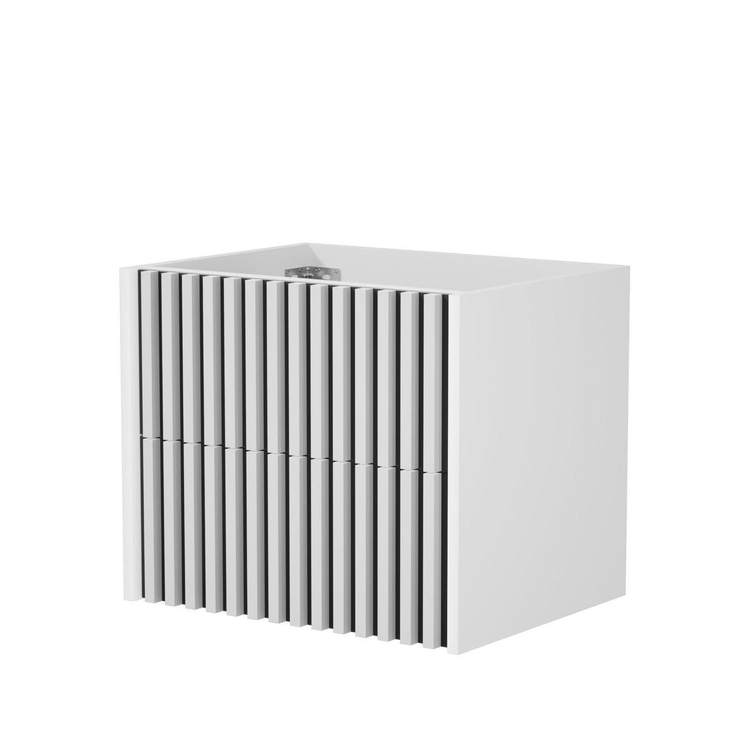 LuxusKollektion Waschtisch Waschtischunterschrank Lamellen 60x45x50cm Weiß (1-St)