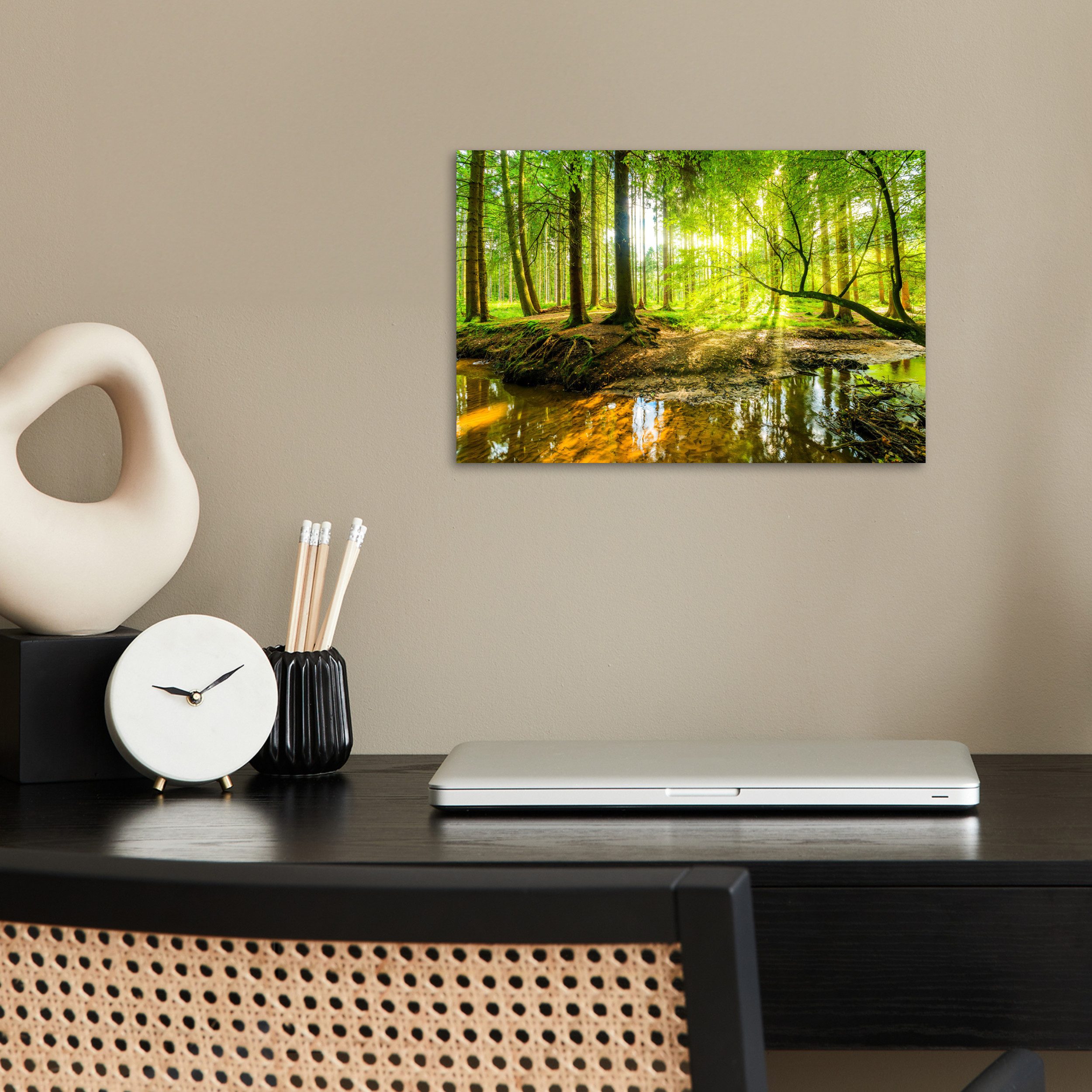 MuchoWow Poster Wald - Landschaft - Wasser - Bäume - Sonne - Grün - Natur, günstig online kaufen