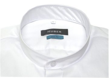 Huber Hemden Langarmhemd HU-0328 Slim Fit tailliert-körpernahe Form Stehkragen, Verdeckte Leiste