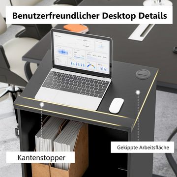KOMFOTTEU Stehpult, mit geneigtem Desktop & Kantenstopp, 58 x 40 x 116,5 cm