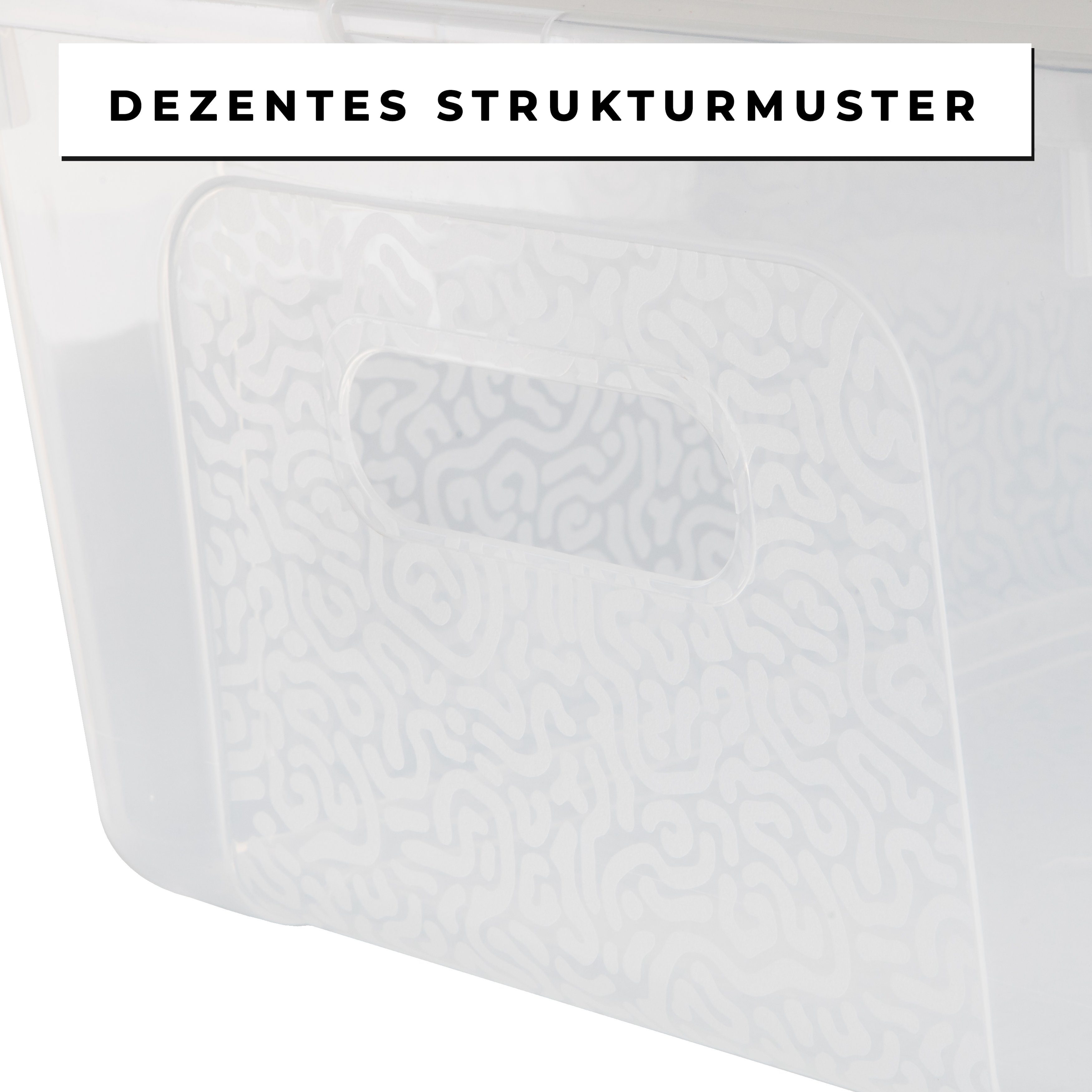 Centi Aufbewahrungsbox Aufbewahrungsboxen mit Deckel, Boxen Aufbewahrung, (Spar Set, 6 St., H20 cm x B39 cm x T26 cm 17 Liter), Kisten Aufbewahrung mit Deckel und Strukturdesign